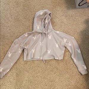 Playboy x missguided cropped hoodie